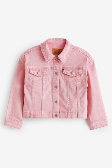 Levi's® Pink Cropped Denim Trucker Jacket
