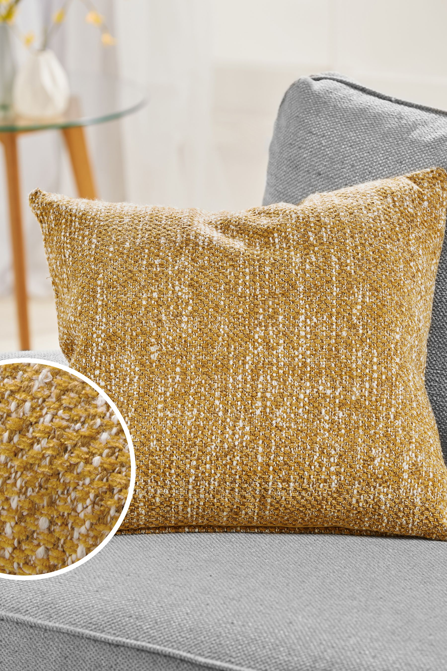 Buy Ochre Yellow 50 x 50cm Ashton Chenille Cushion from the Next UK online shop