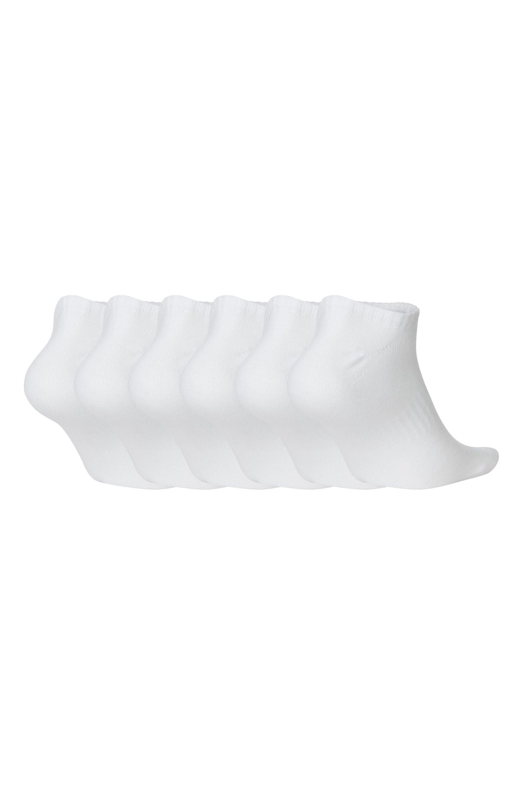Nike White Lightweight Invisible Socks Six Pack