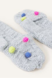 Angels By Accessorize Grey Pom Pom Capped Gloves - Image 2 of 2