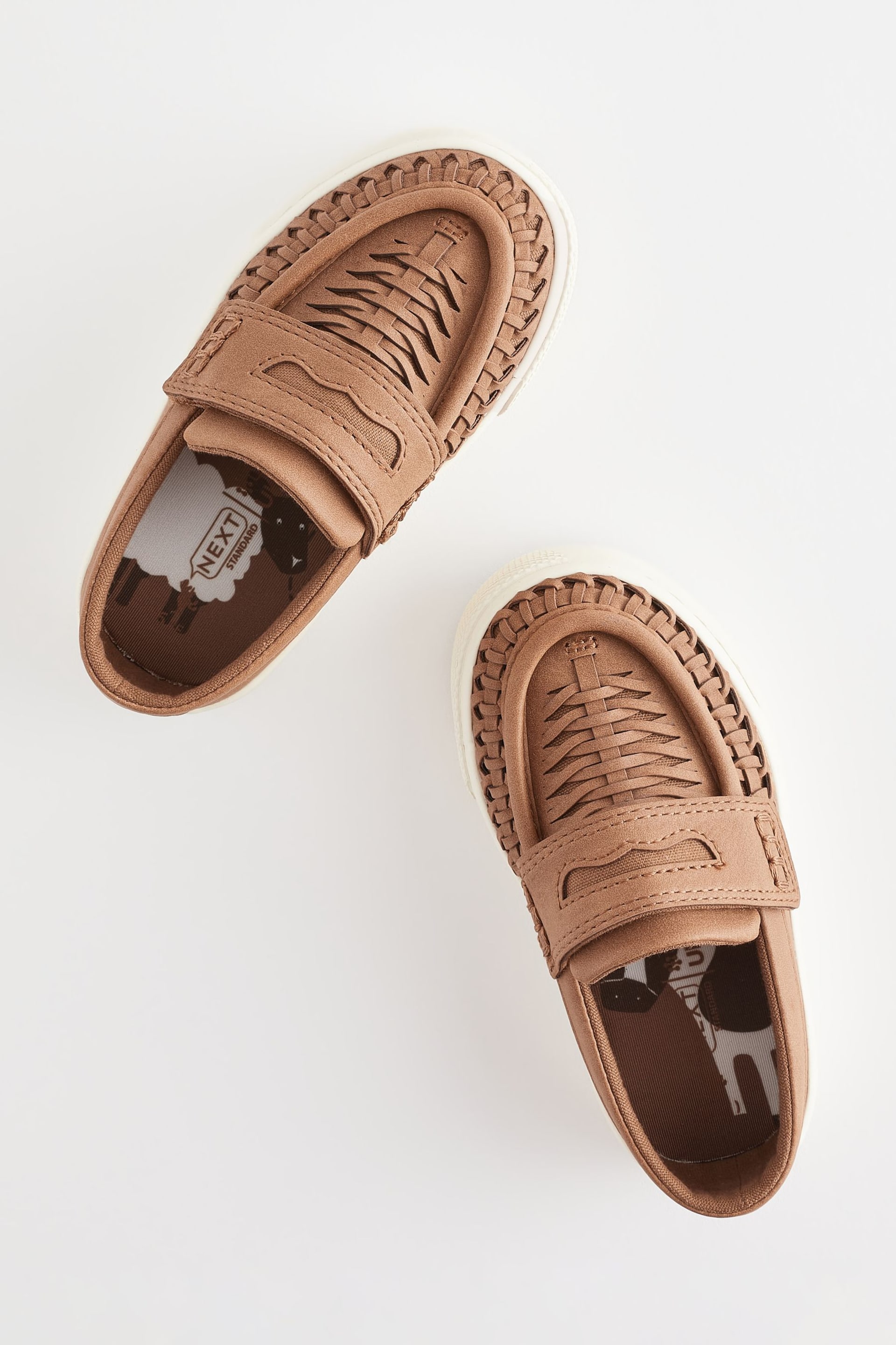 Tan Brown Standard Fit (F) Woven Loafers - Image 6 of 7