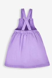 JoJo Maman Bébé Lilac Purple Cat Girls' 2-Piece Appliqué Pinafore Dress & Top Set - Image 5 of 6