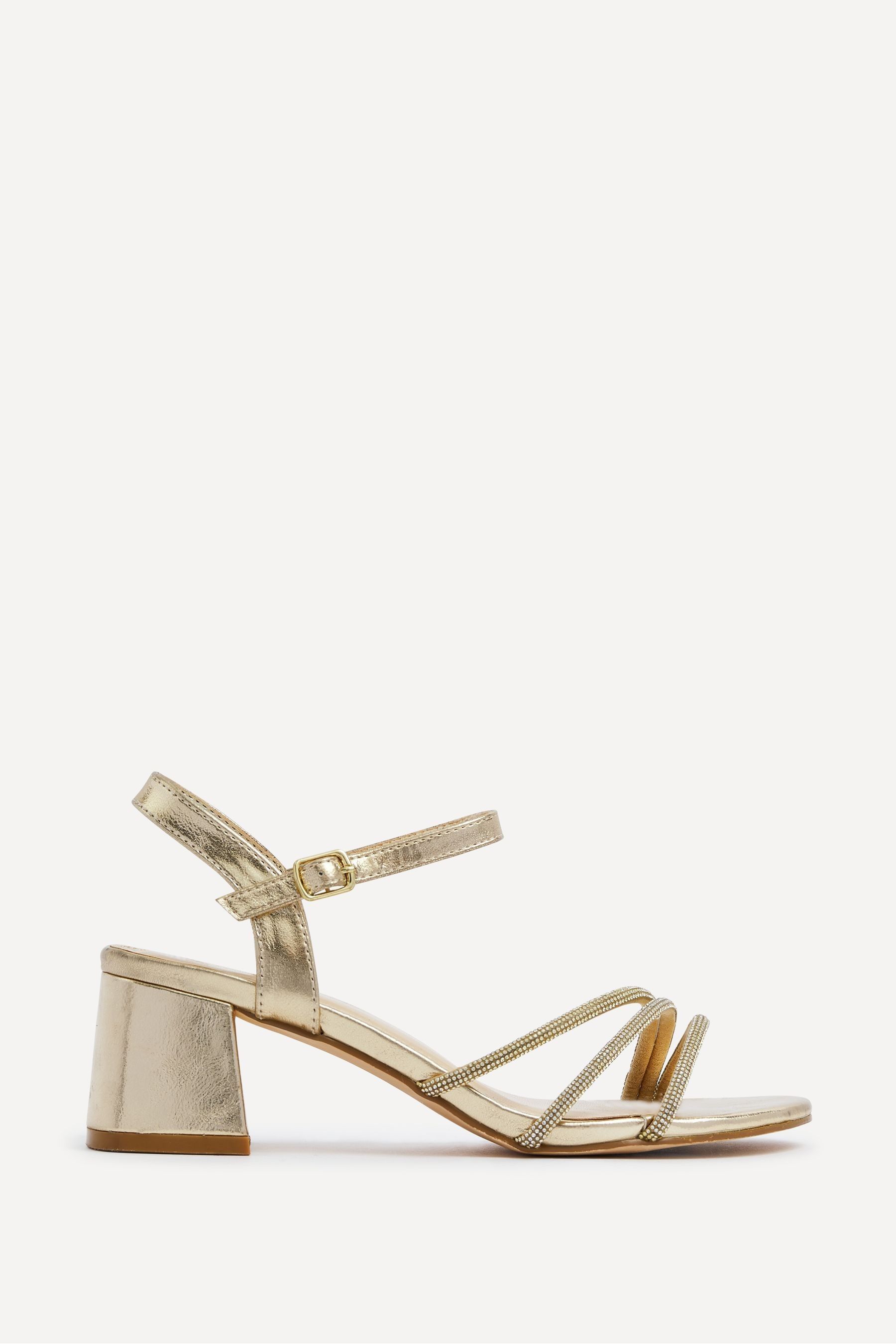 Gold embellished shop heeled sandals