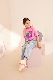Bright Pink Sequin Heart T-Shirt (3-16yrs) - Image 4 of 8