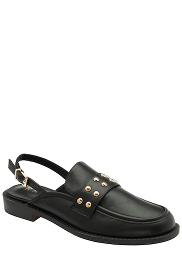 Ravel Black Slingback Studded Loafer Shoes