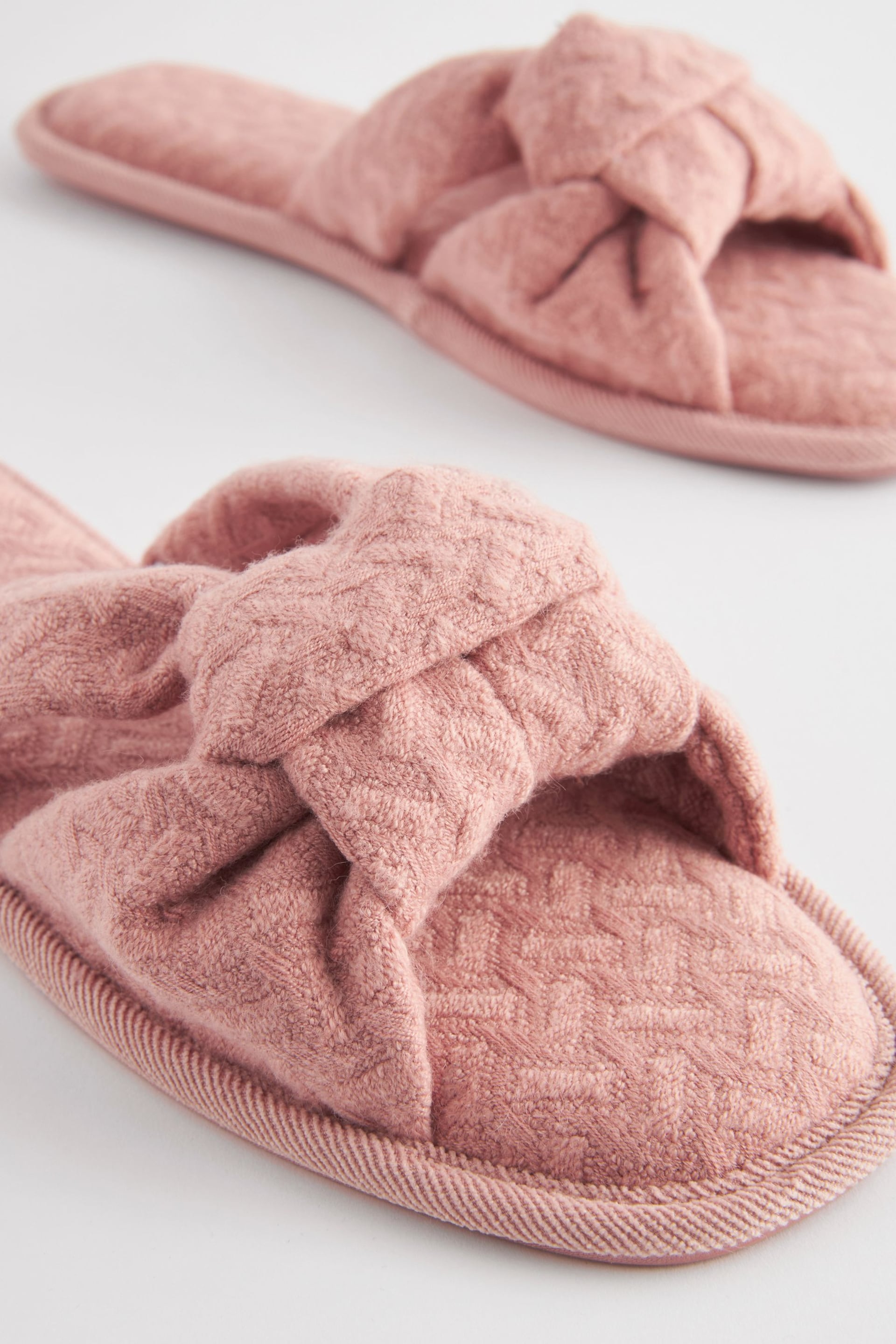 Pink Knot Textured Slider Slippers - Image 4 of 6