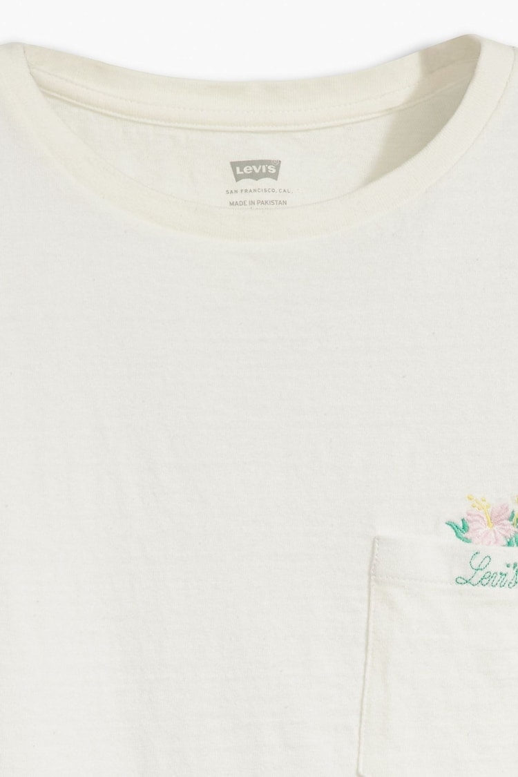 Levi's® Hibiscus Peek Cloud Dancer DR Margot Pocket 100% Cotton T-Shirt - Image 2 of 6