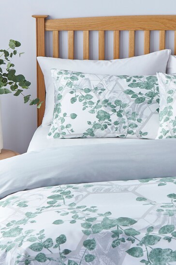 Silentnight Green Trailing Leaf Duvet Cover and Pillowcase Set