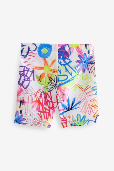 Pink/ Lime/ Graffiti Flower Print 3 Pack 3 Pack Cycle Shorts (3-16yrs)