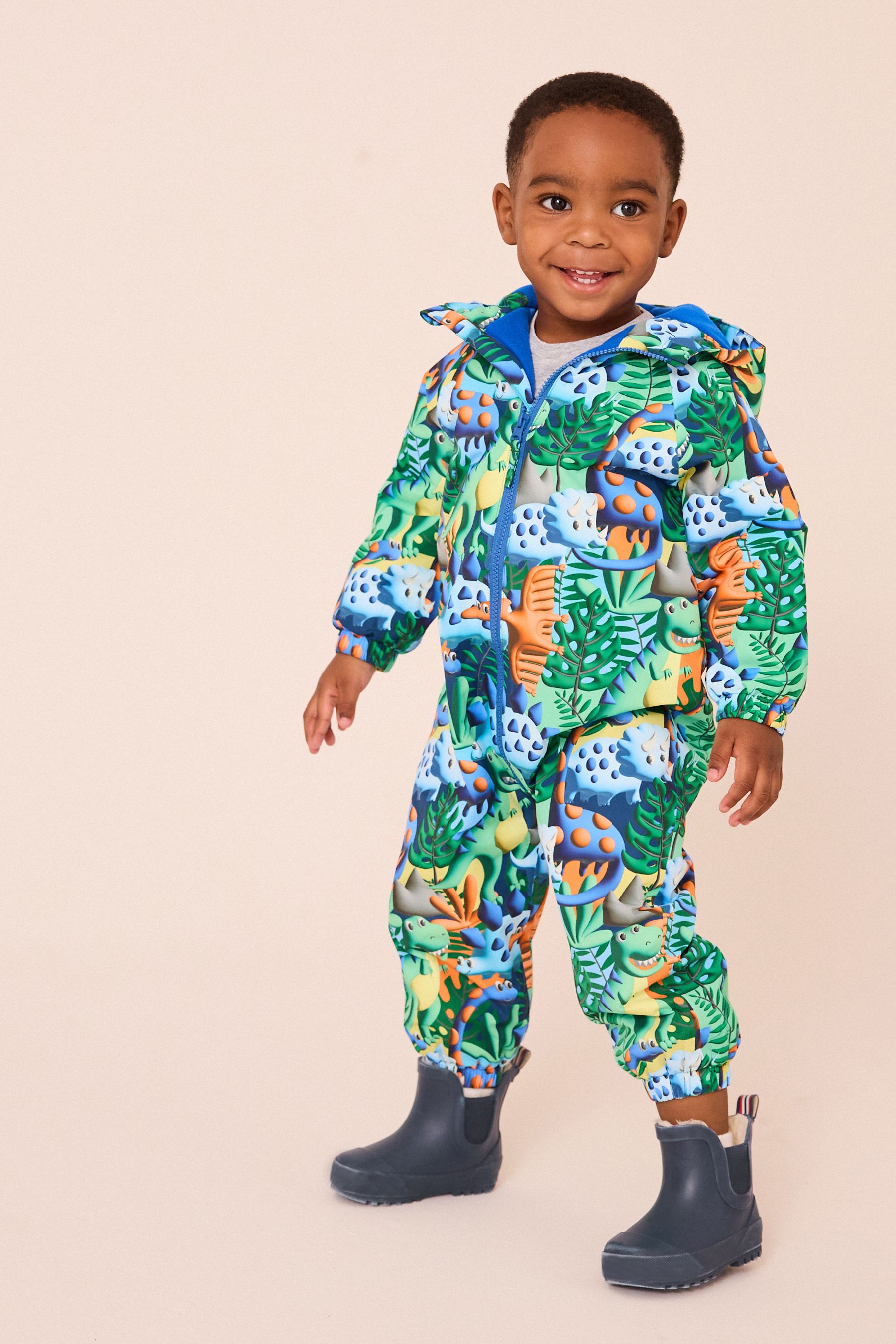 Buy Green Waterproof Warm Padded Fleece Lined Puddlesuit 3mths 7yrs from Next Oman
