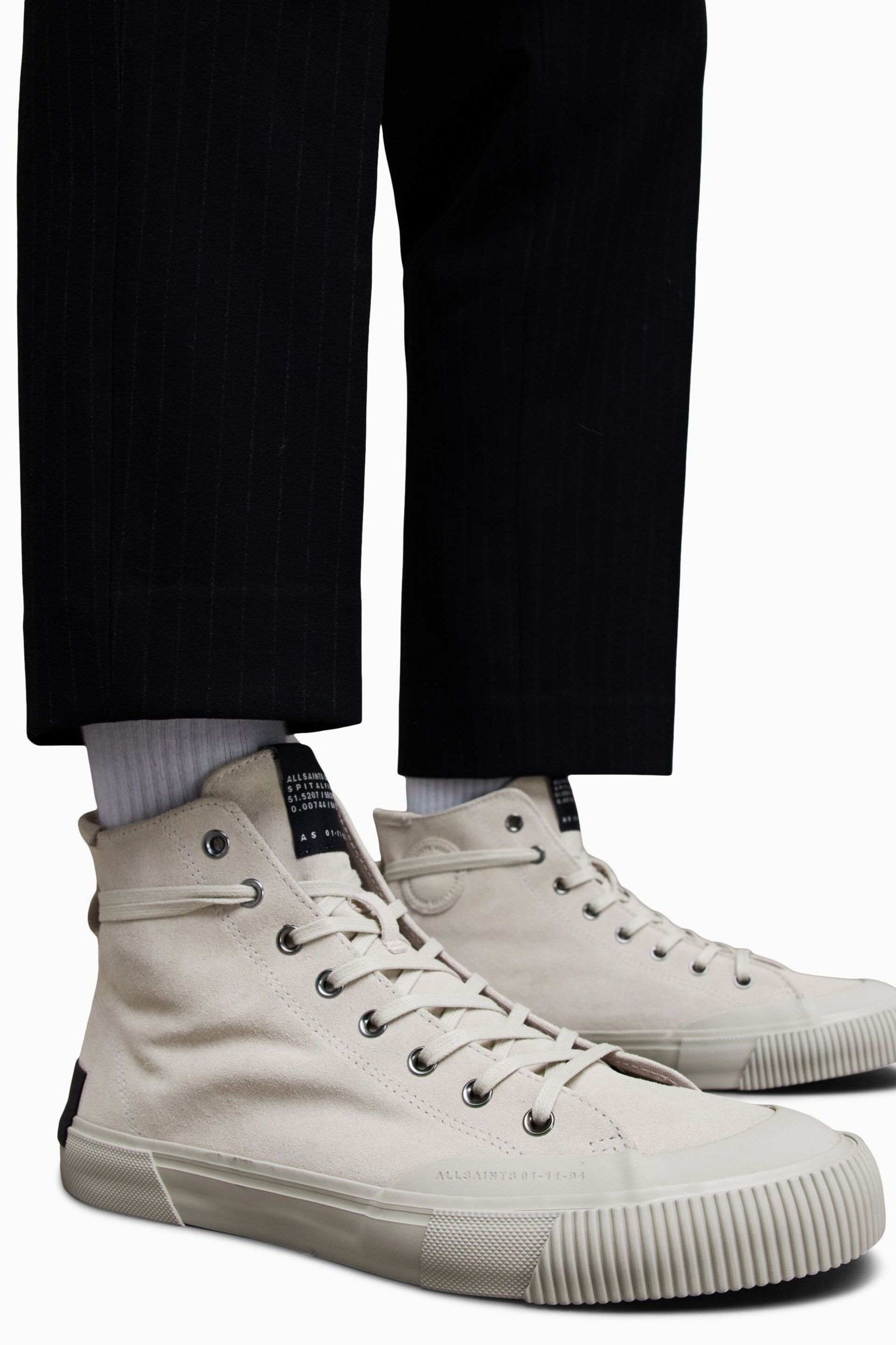 AllSaints White Dumont Suede Shoes - Image 6 of 7