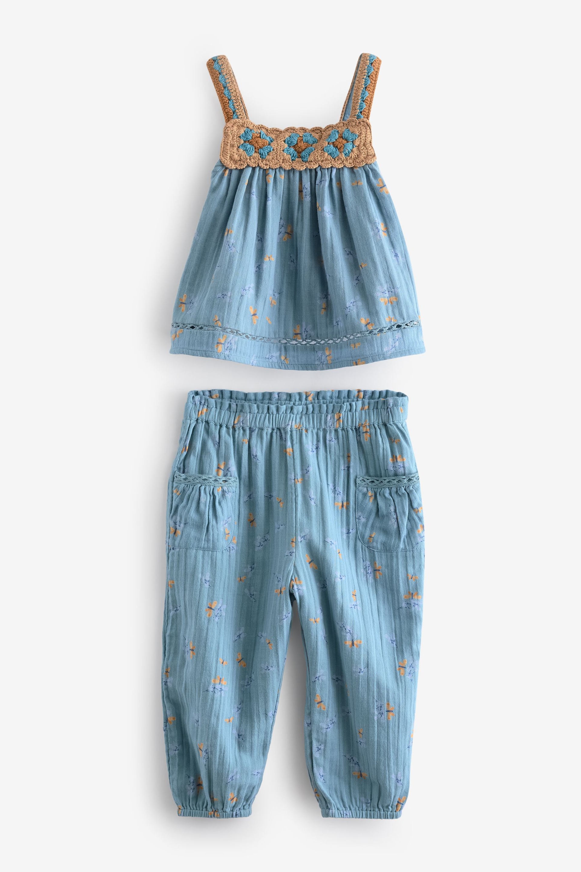 Teal Blue Crochet Co-ord Set (3mths-7yrs) - Image 4 of 6