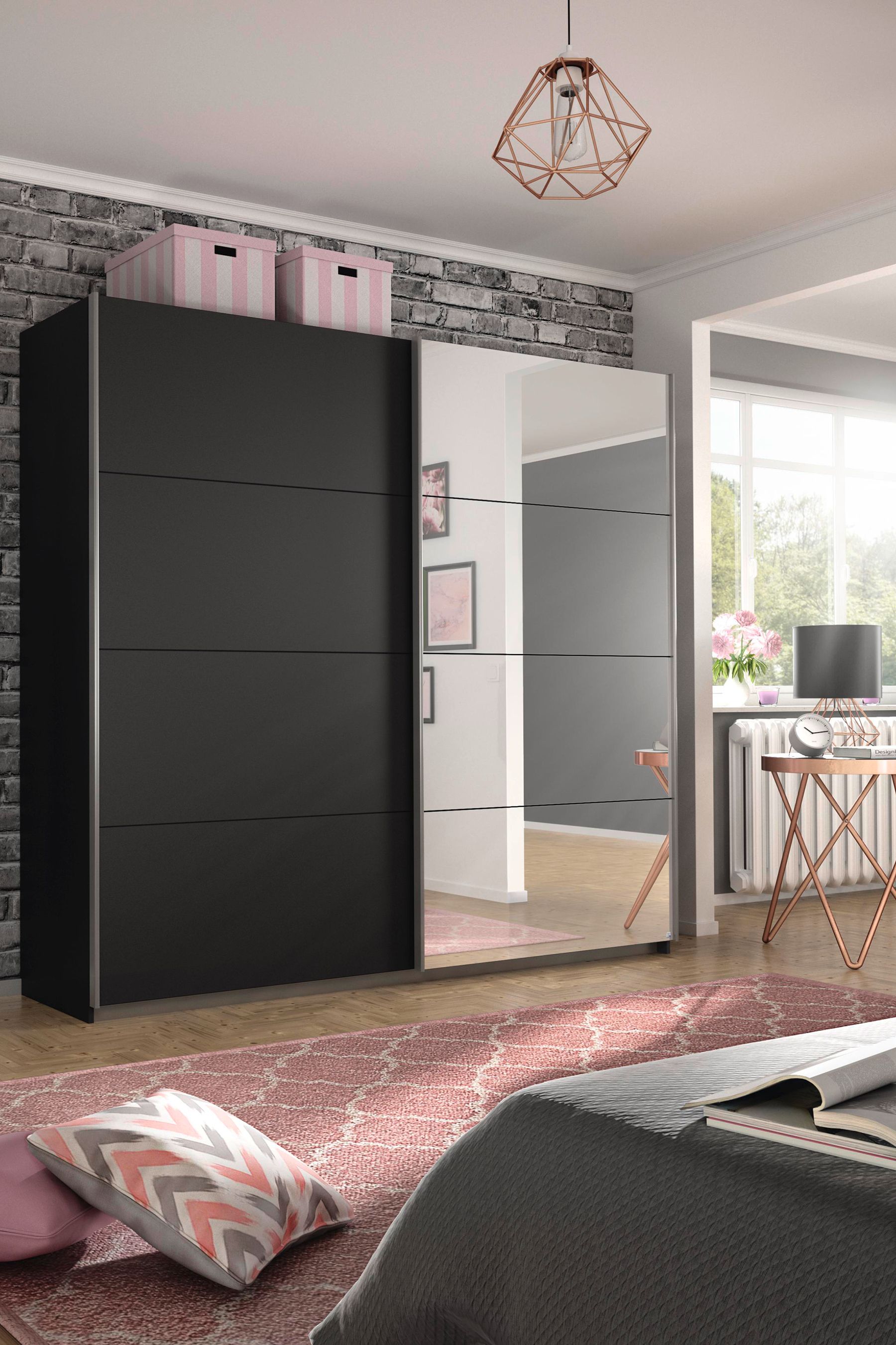 Grey glass sales sliding wardrobe doors