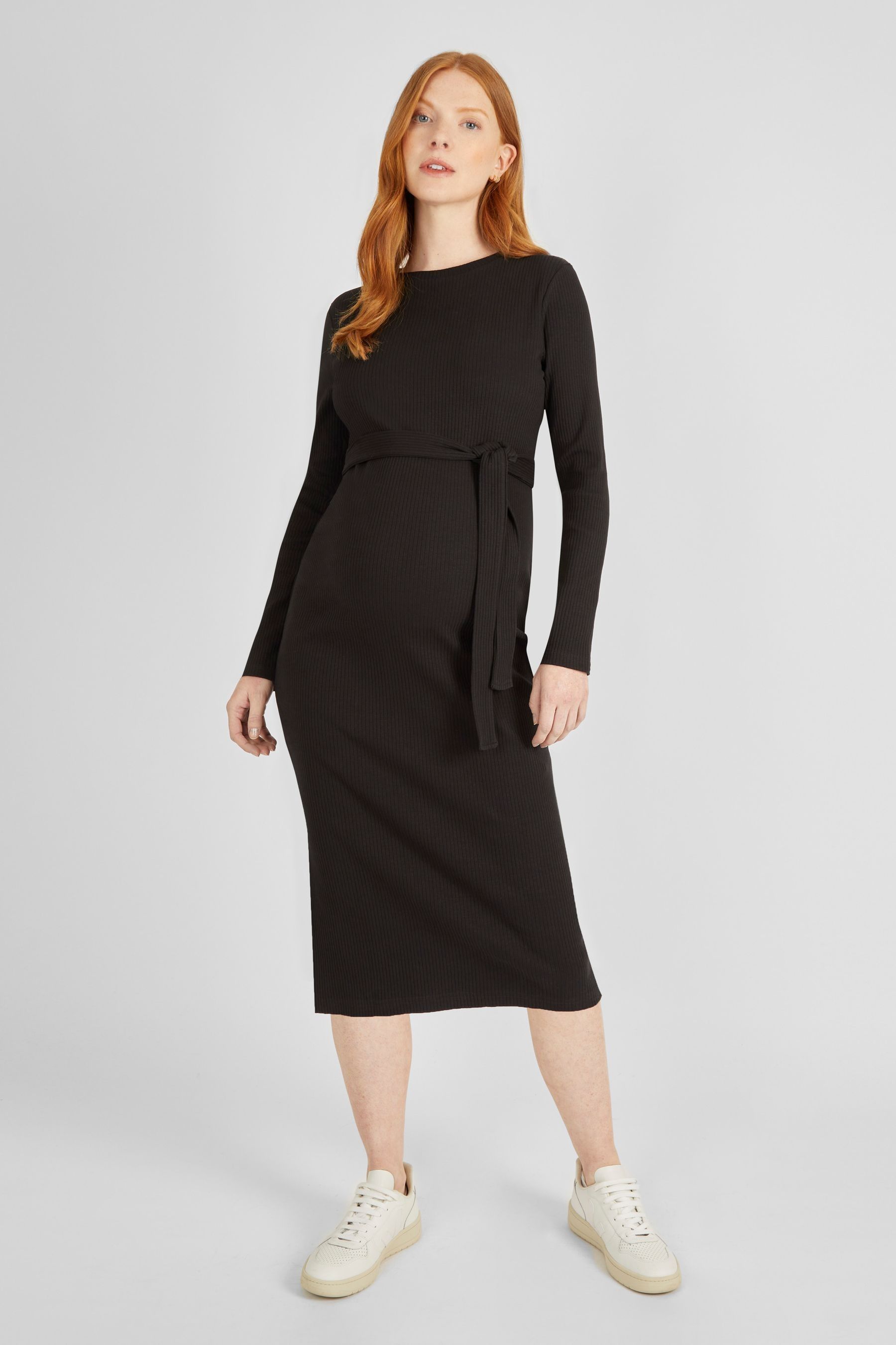 Buy JoJo Maman Bebe Black Ribbed Jersey Maternity Dress from Next Luxembourg