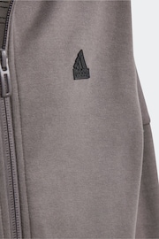 adidas Charcoal Grey Sportswear Future Icons 3-Stripes Full-Zip Hooded Track Top - Image 4 of 5