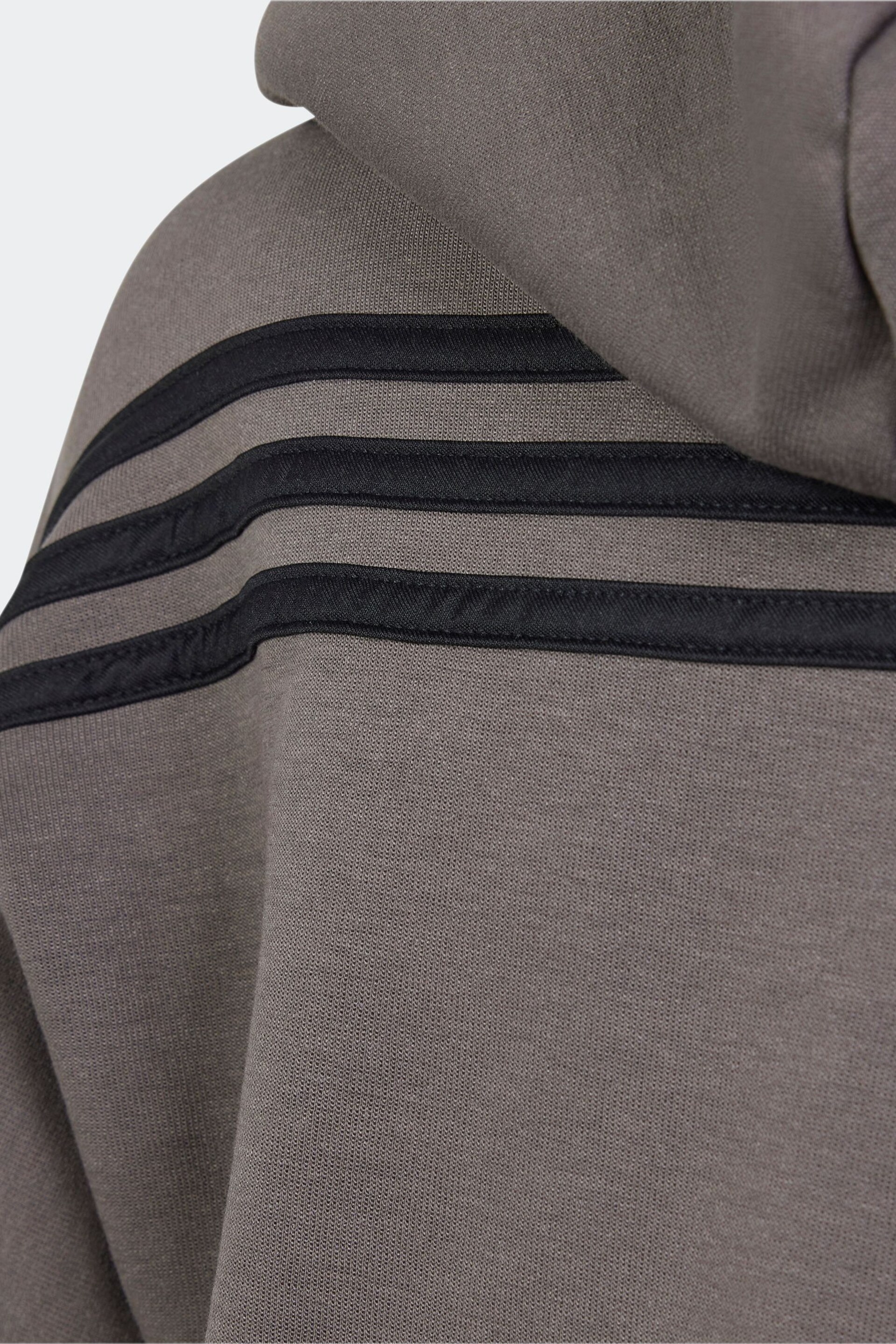 adidas Charcoal Grey Sportswear Future Icons 3-Stripes Full-Zip Hooded Track Top - Image 5 of 5