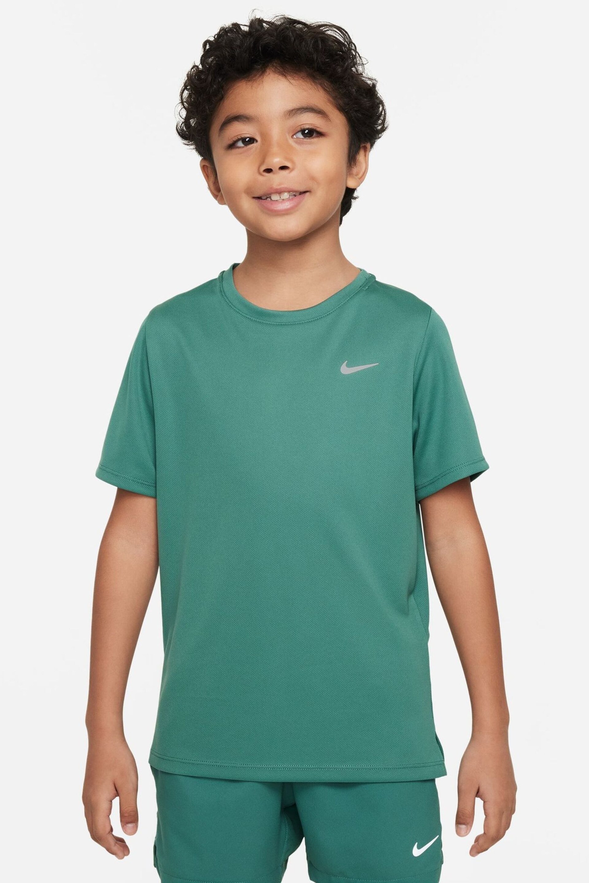 Nike khaki Green Dri-FIT Miler T-Shirt - Image 1 of 5