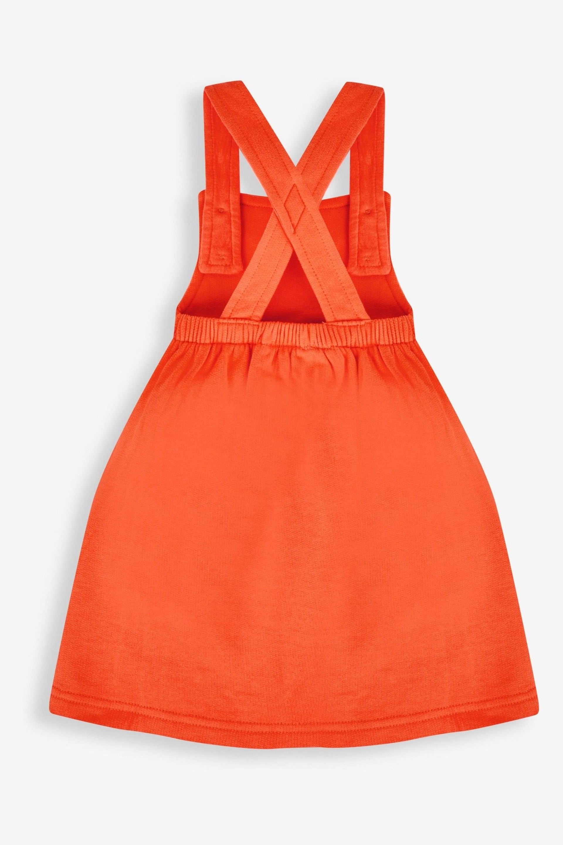 JoJo Maman Bébé Rust Orange Hedgehog Girls' 2-Piece Appliqué Pinafore Dress & Top Set - Image 3 of 6