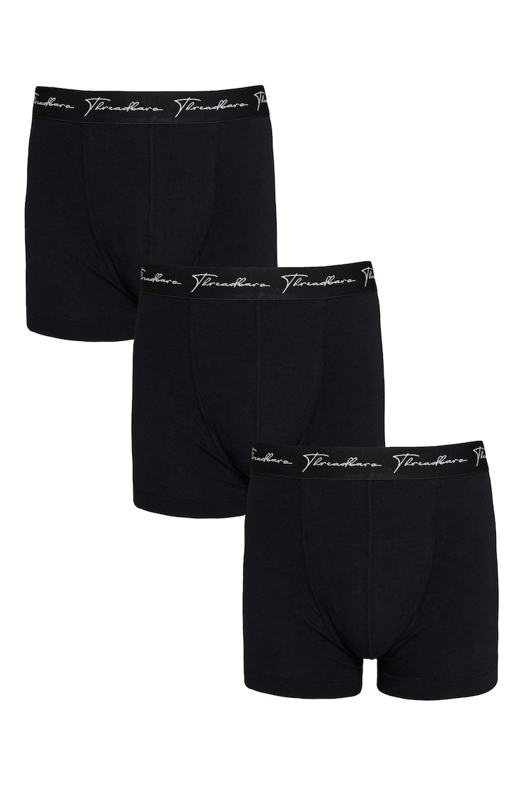 Threadbare Dark Black Hipster Trunks 3 Pack - Image 1 of 3