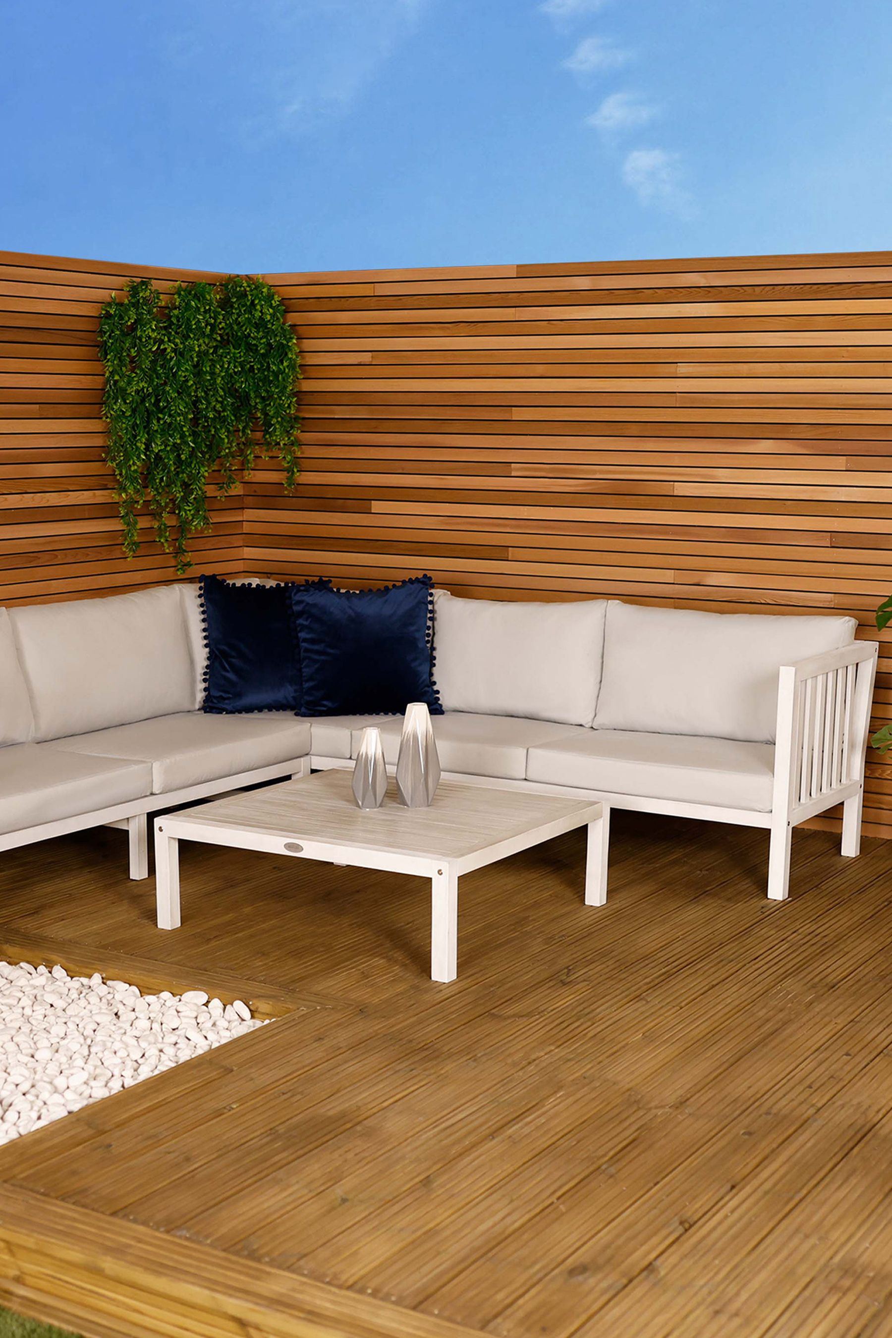 Buy Charles Bentley White Garden Acacia Washed Wooden Corner