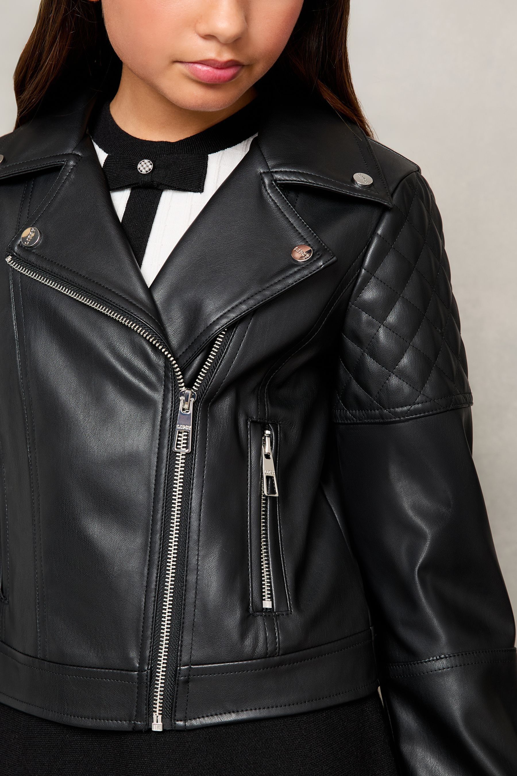 Lipsy black leather jacket sales