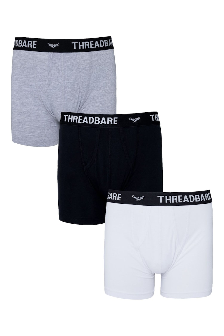 Threadbare White A-Front Trunks 3 Packs - Image 1 of 5