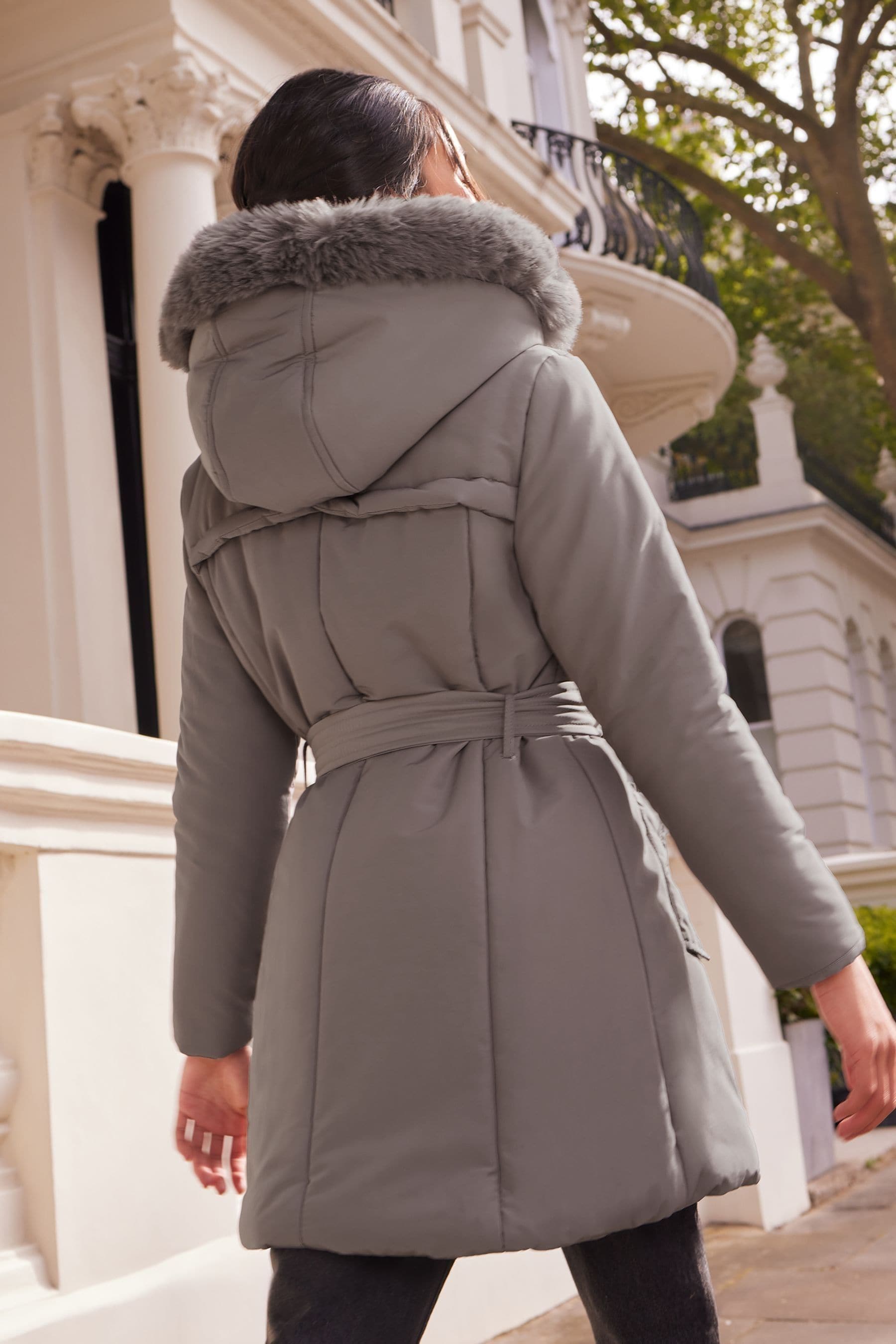 Lipsy faux fur hood parka store