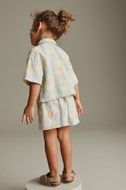 Mint Floral Print Shirt and Shorts Set (3mths-7yrs) - Image 3 of 6
