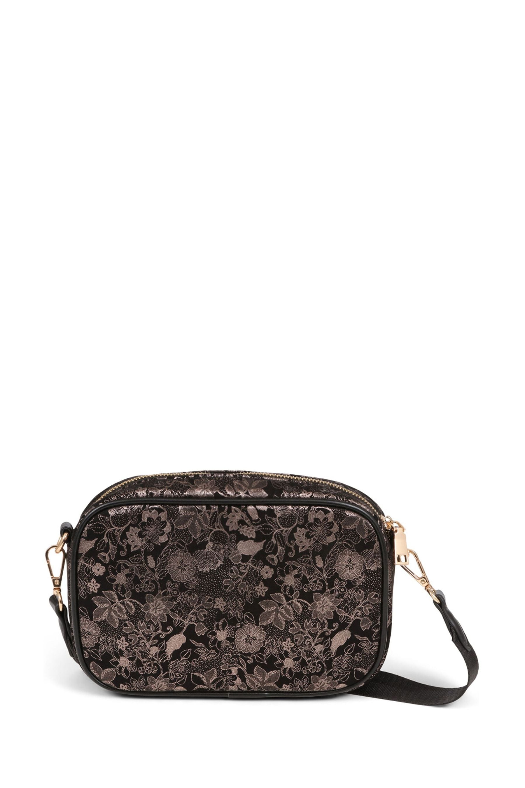 Black floral crossbody bag clearance