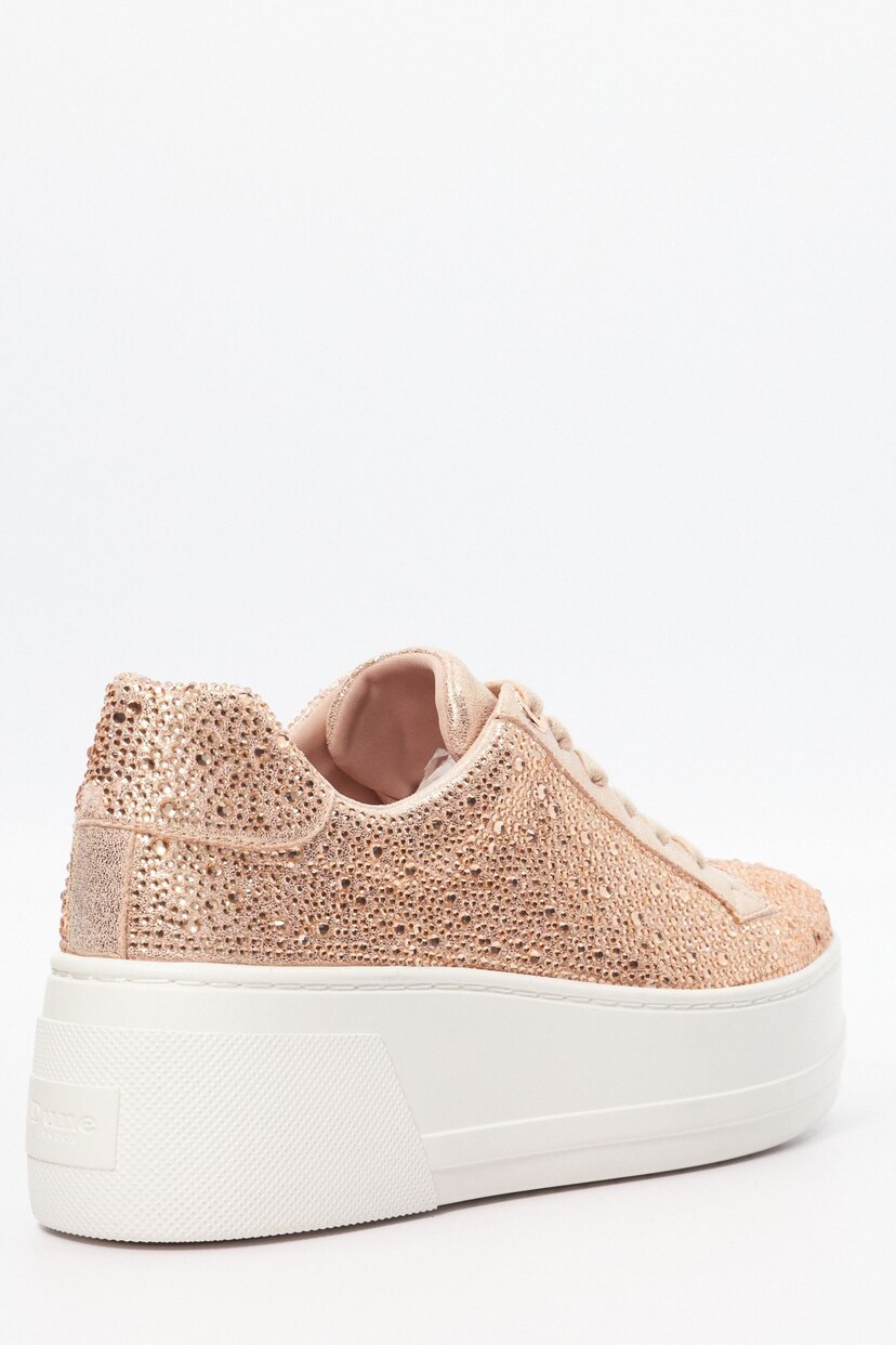 Dune London Pink Tone Episode Leather Platform Trainers - Image 3 of 5