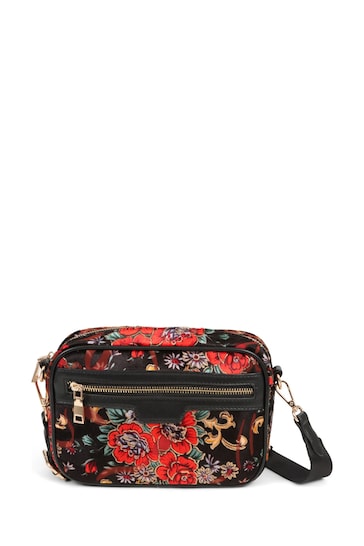 Pavers Red Floral Shoulder Bag