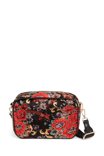 Pavers Red Floral Shoulder Bag