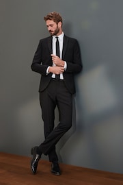 Black Slim Signature Tollegno Wool Suit Jacket - Image 2 of 9