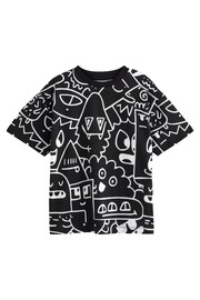 Black/White Doodle Boy Licensed T-Shirt (3-16yrs) - Image 4 of 4