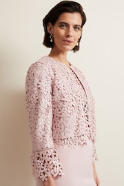 Phase Eight Pink Daisy Lace Jacket - Image 4 of 7