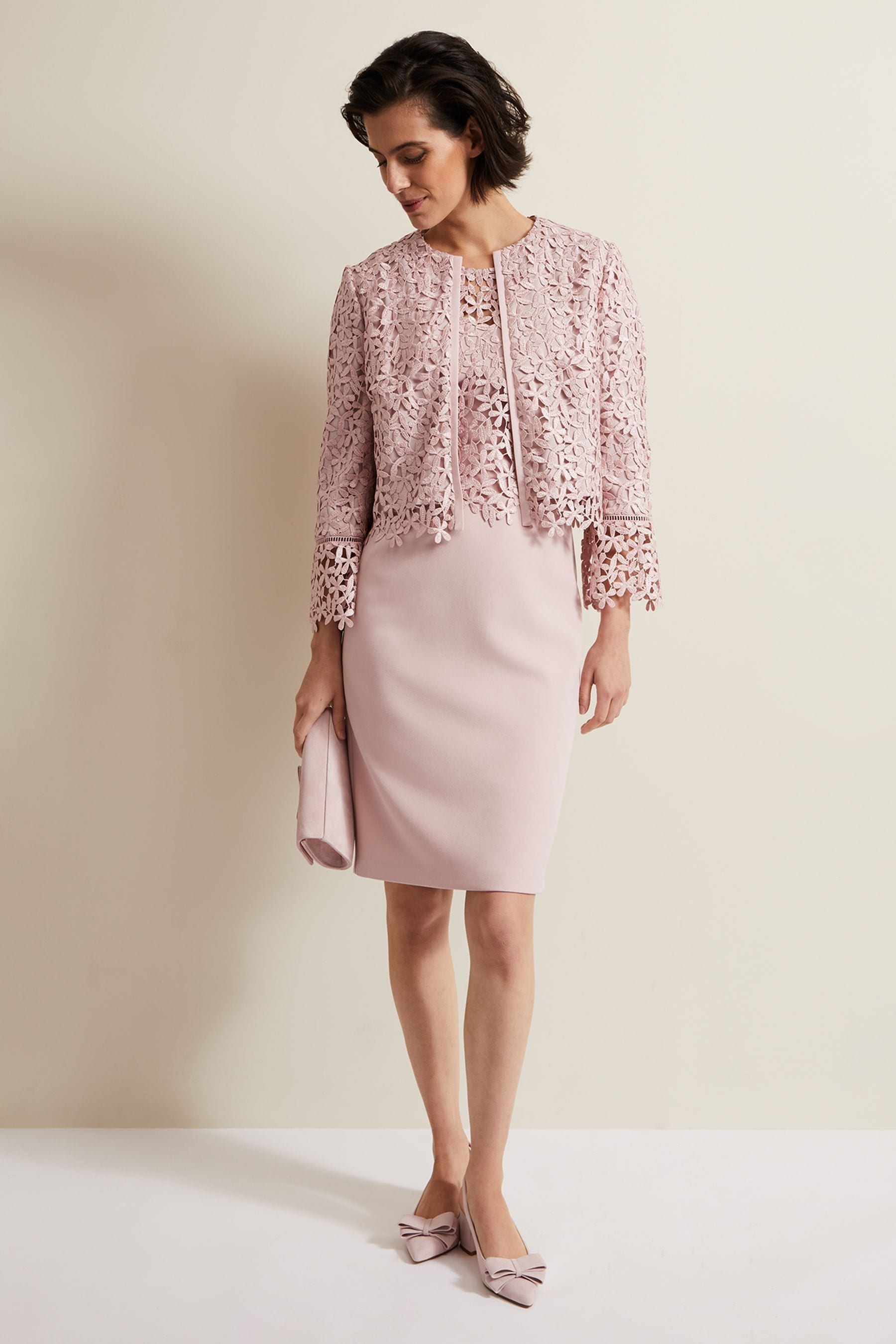 Blush lace jacket sales