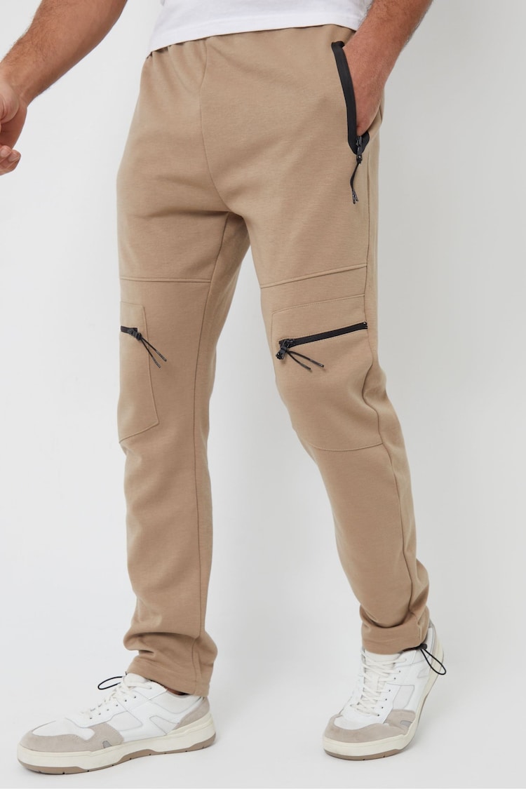 Threadbare Brown Cargo Style Utility Joggers - Image 1 of 4