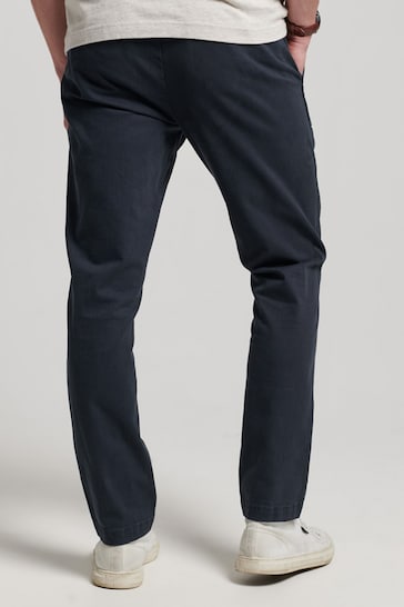 Superdry Blue Slim Officers Chinos Trousers