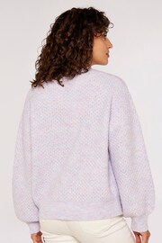 Apricot Purple Waffle Mix Crew Neck Jumper - Image 2 of 4