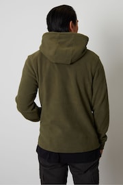 Threadbare Green Micro Fleece Zip Through Hoodie - Image 2 of 4
