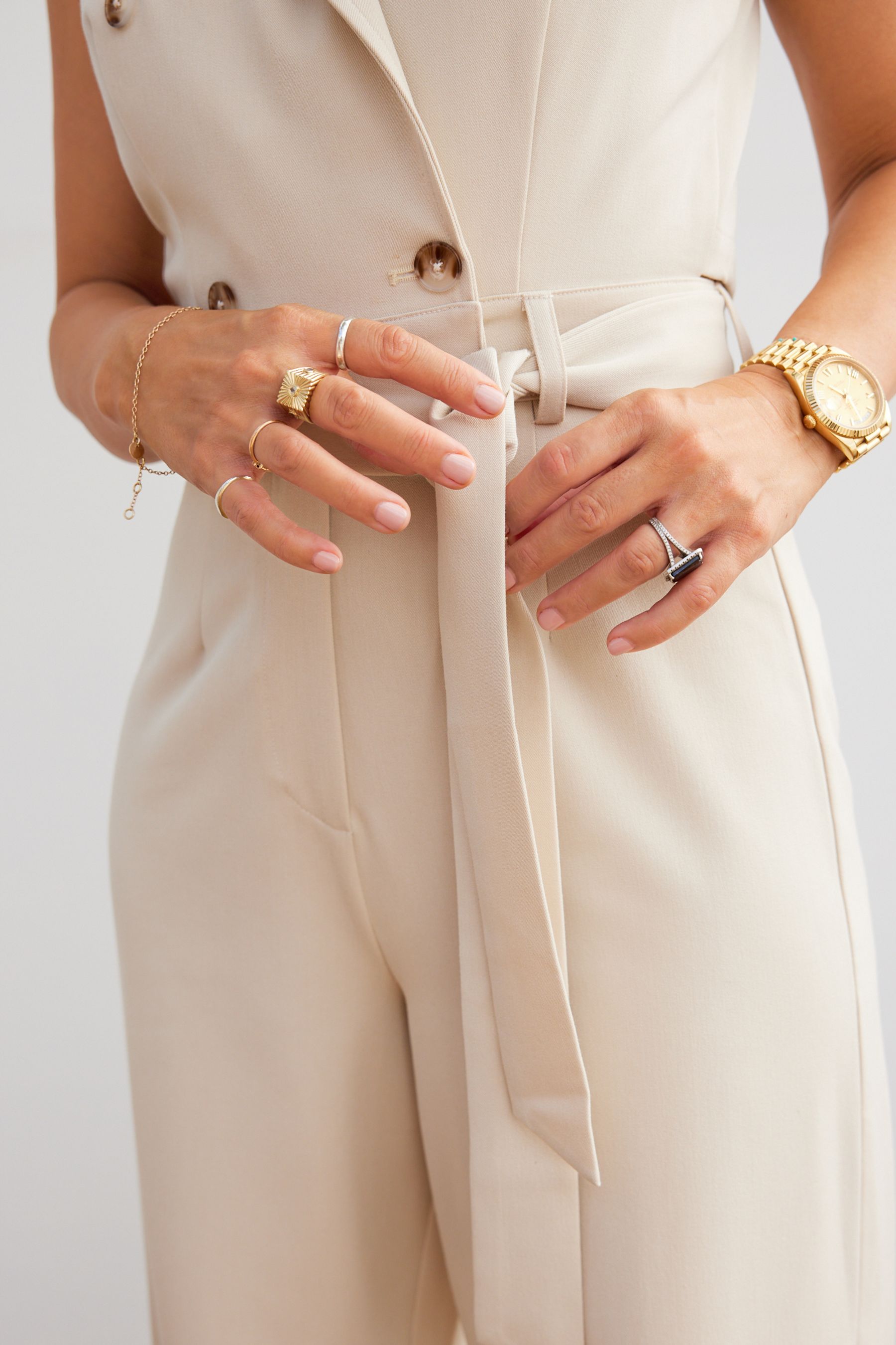 Cream formal jumpsuit store