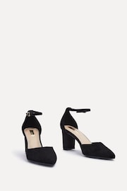 Linzi Black Suede Jude Closed Back Court Block Heels - Image 5 of 7