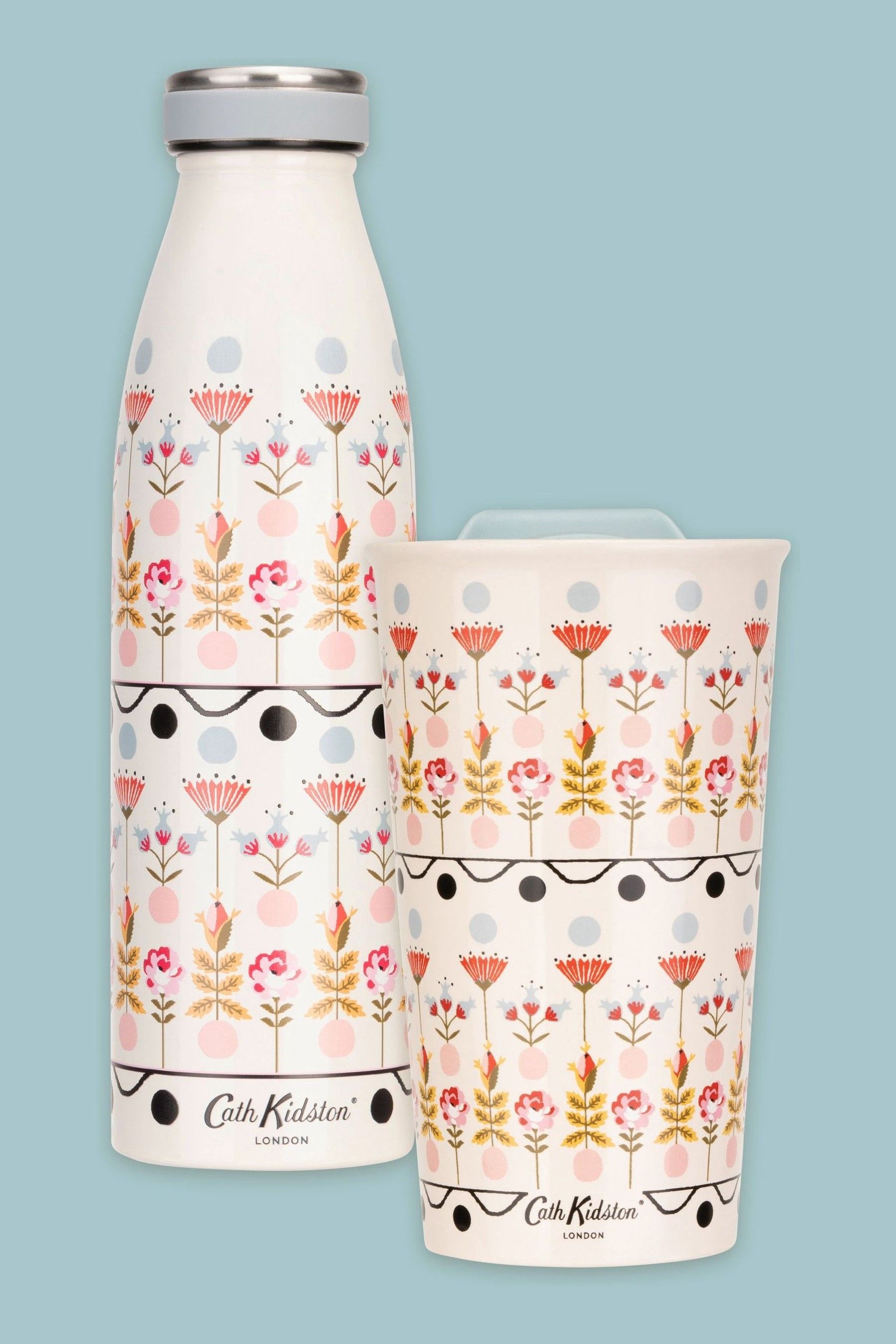 Cath Kidston Cream Travel Mug Hydration Bottle
