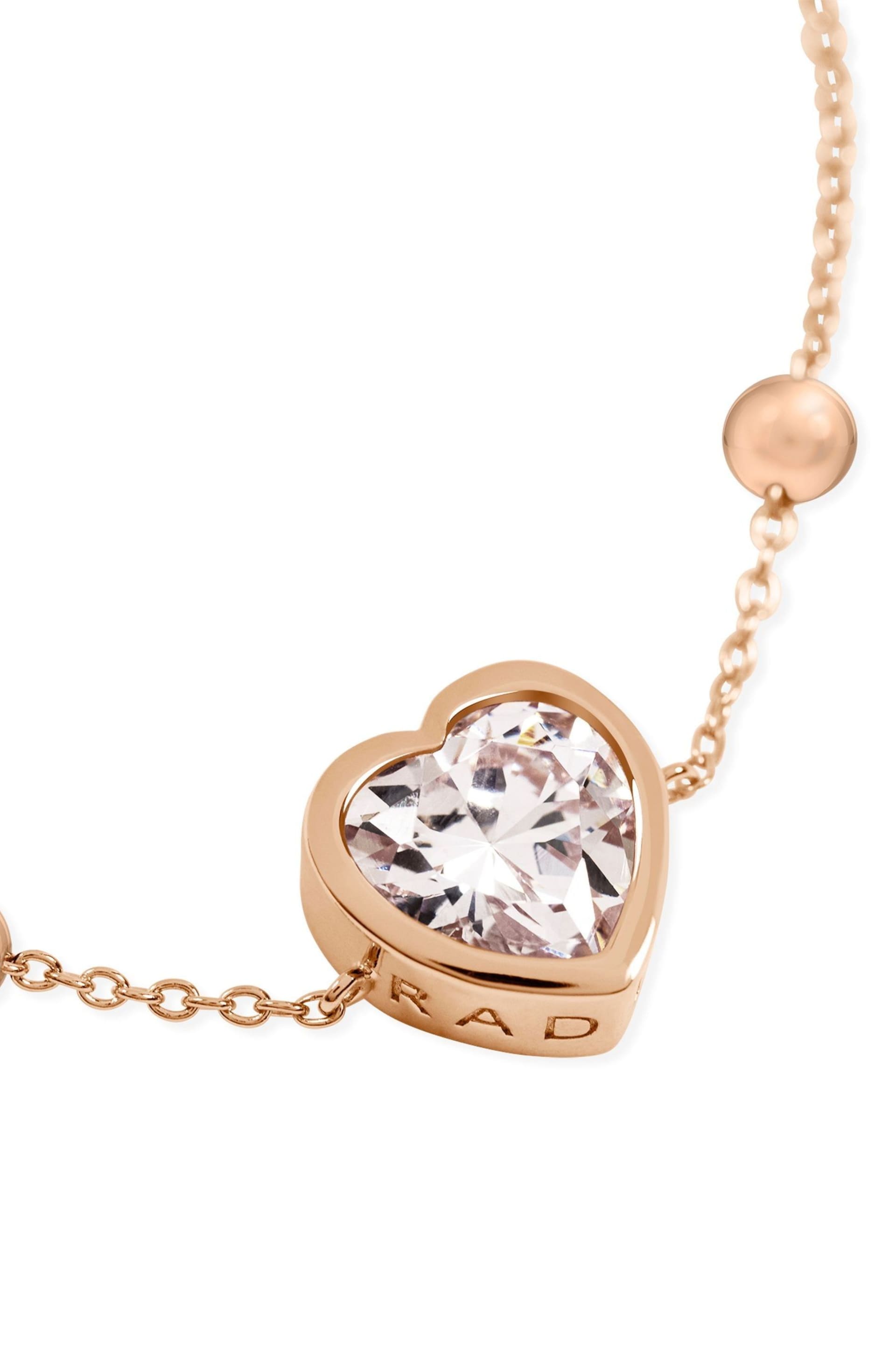 Radley Ladies Baylis Road 18ct Rose Gold Tone Sterling Silver Clear Stone Heart Bracelet - Image 2 of 4