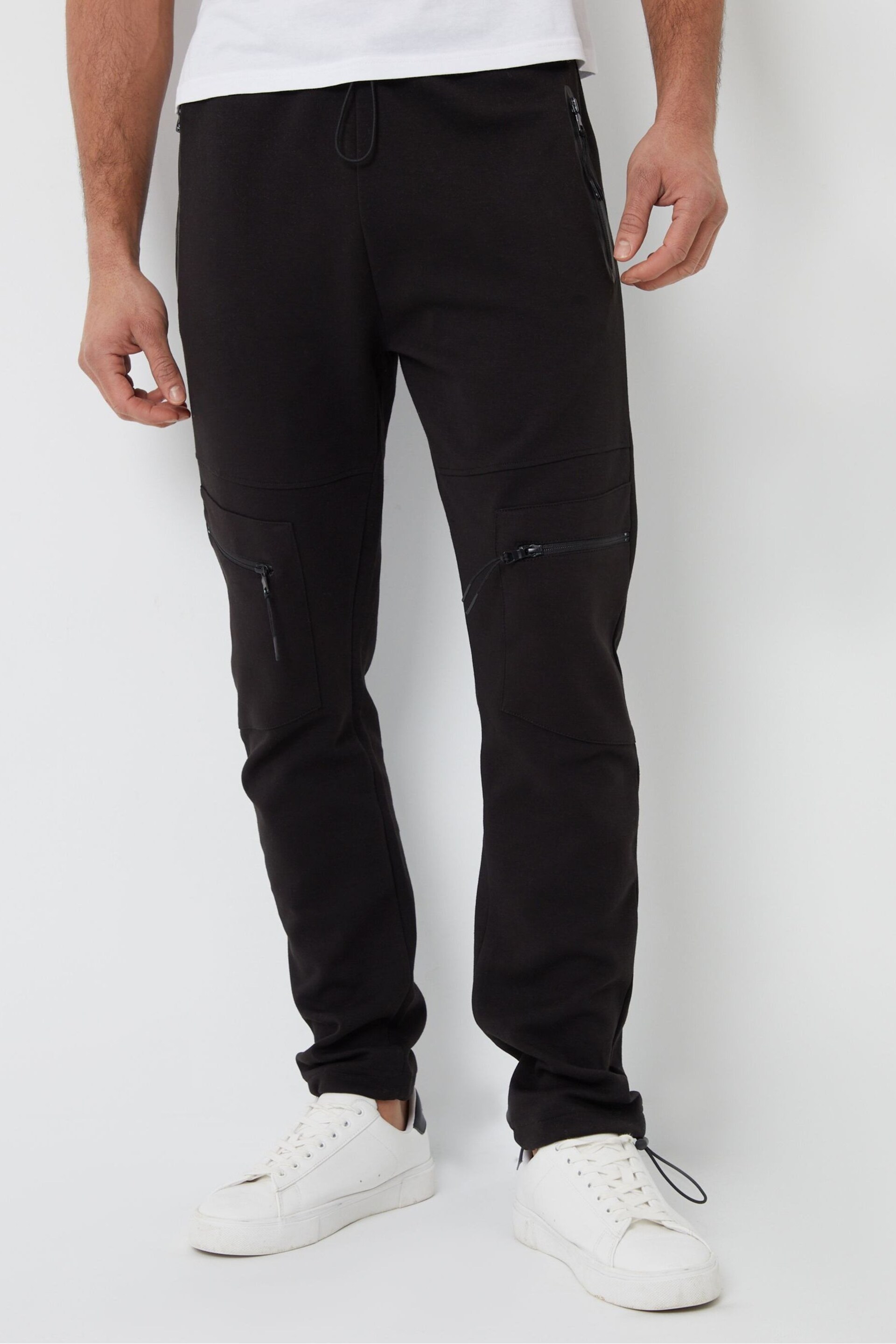 Threadbare Black Cargo Style Utility Joggers - Image 1 of 4