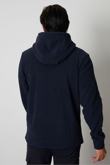 Threadbare Blue Micro Fleece Zip Through Hooded Jacket