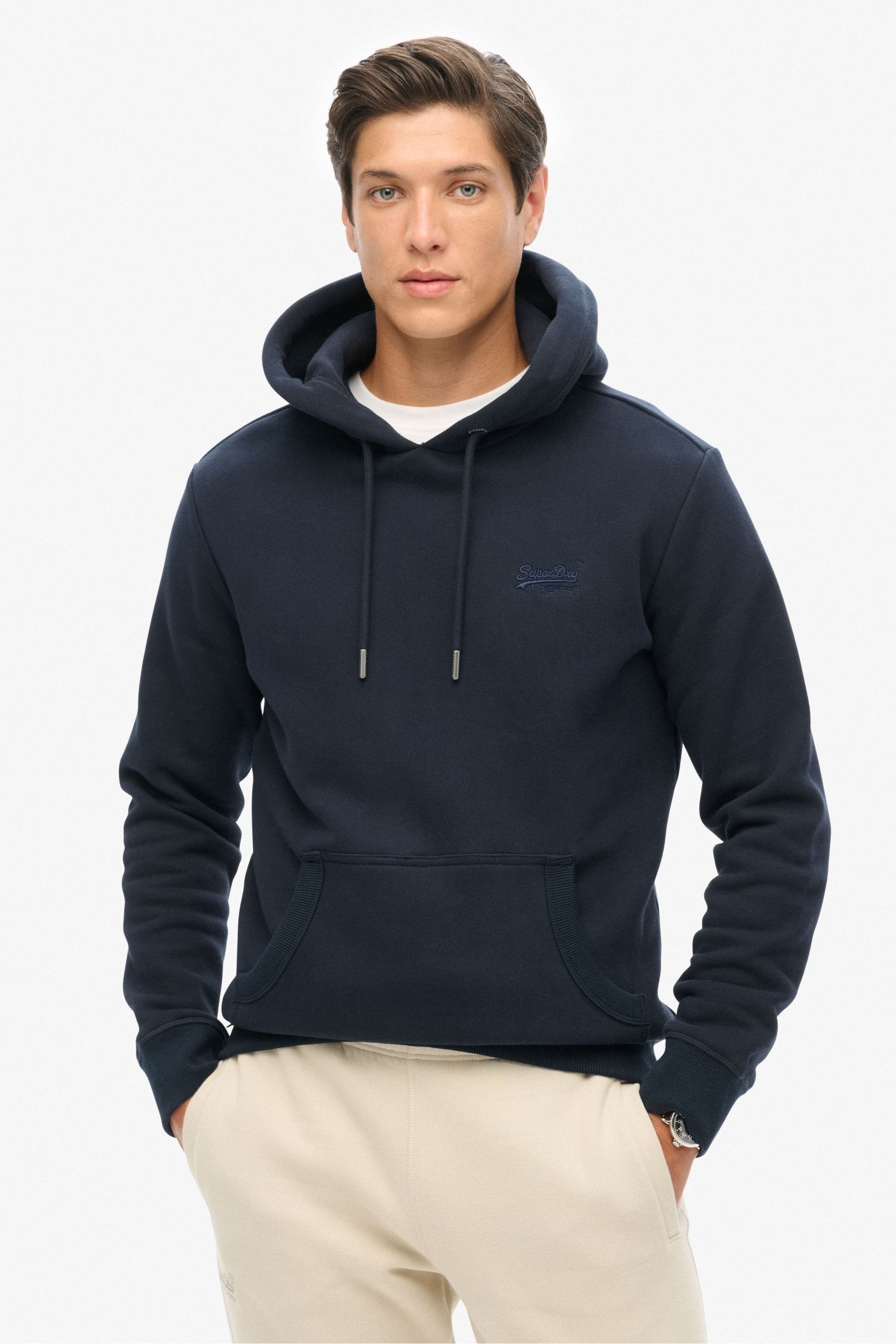 Buy Superdry Navy Blue Essential Logo Hoodie from the Next UK online shop