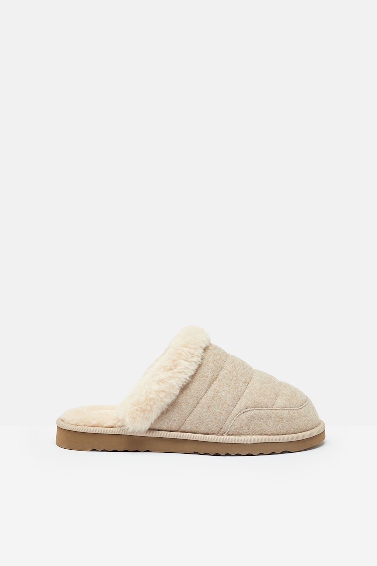 Joules Lazydays Oatmeal Fleece Lined Slippers - Image 1 of 6