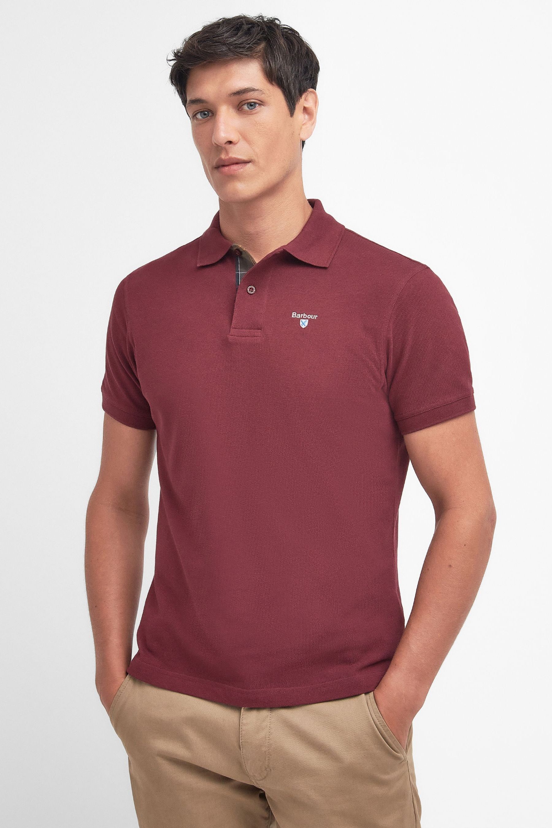 Buy Barbour Burgundy Red 100 Cotton Classic Pique Polo Shirt from the Next UK online shop