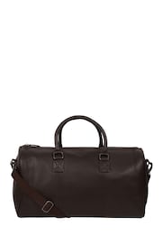 Cultured London Brown Club Leather Holdall - Image 3 of 4